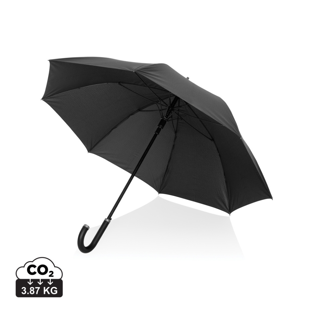 Logo trade promotional product photo of: Swiss Peak Vero Aware™ RPET 25” umbrella w luxe handle