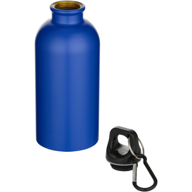Logo trade promotional gifts picture of: Oregon 400 ml matte RCS recycled single wall stainless steel water bottle with carabiner