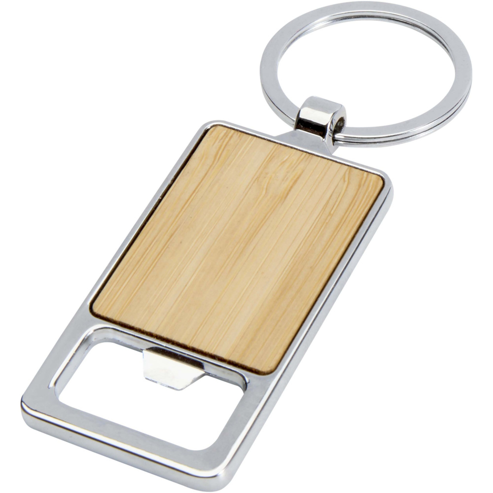 Logo trade promotional items image of: Snapper bamboo keychain with bottle opener