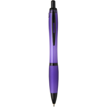 Logo trade advertising product photo of: Nash recycled plastic ballpoint pen with black trims (black ink)