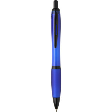 Logotrade promotional giveaway picture of: Nash recycled plastic ballpoint pen with black trims (black ink)
