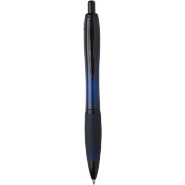 Logo trade corporate gifts image of: Nash recycled plastic ballpoint pen with black trims (black ink)