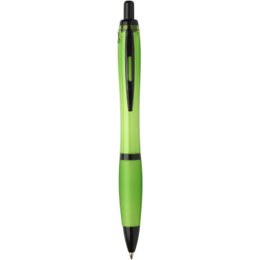 Logo trade promotional gifts image of: Nash recycled plastic ballpoint pen with black trims (black ink)