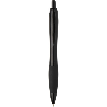 Logo trade promotional gifts picture of: Nash recycled plastic ballpoint pen with black trims (black ink)