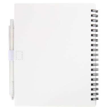 Logotrade promotional items photo of: Niove recycled plastic soft cover notebook and ballpoint pen set (blue ink)
