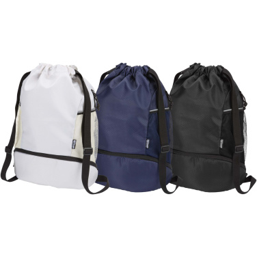 Logo trade corporate gift photo of: Nomad GRS recycled sports drawstring bag with bottom compartment 18L