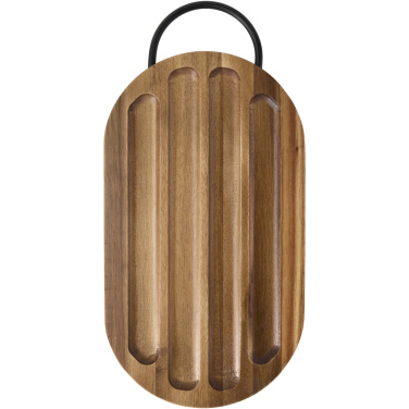 Logo trade promotional giveaways picture of: Prestige acacia wood chopping board with bread knife