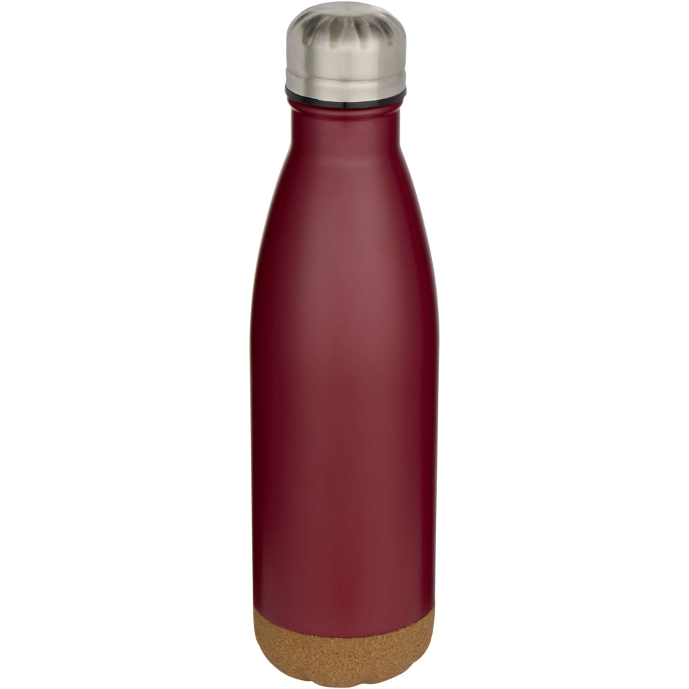Logo trade promotional products image of: Cove 500 ml double wall vacuum insulated stainless steel water bottle with cork details