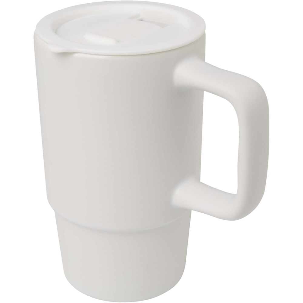 Logo trade promotional products picture of: Carter 450 ml ceramic mug with plastic lid