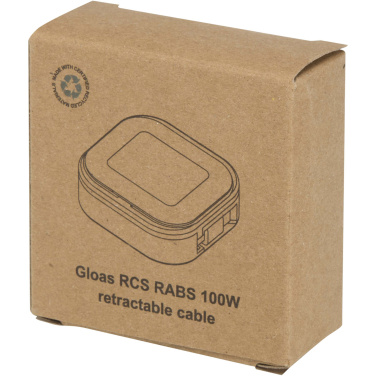 Logo trade corporate gifts image of: Gloas 5-in-1 recycled retractable data sync and 100W fast charge cable with smartphone tool kit