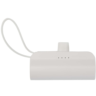 Logotrade promotional item image of: Alnair 5000 mAh 10W recycled plastic Type-C power bank with built-in flip stand and 2-in-1 cable