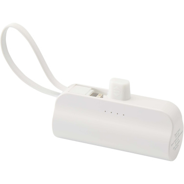 Logotrade promotional item image of: Alnair 5000 mAh 10W recycled plastic Type-C power bank with built-in flip stand and 2-in-1 cable