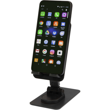 Logo trade promotional giveaways image of: Alhena recycled plastic foldeable phone holder with metal desk stand