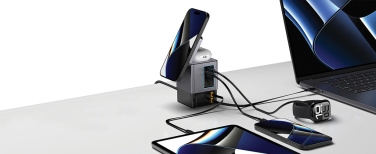 Logo trade promotional product photo of: Urban Vitamin Sacramento 105W GAN charger+retractable cables