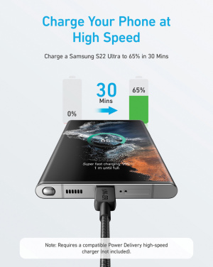 Logo trade promotional items picture of: Anker USB-C to USB-C Cable 1.8 metre 60W