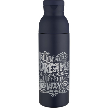 Logo trade promotional item photo of: Illuminate 650 ml RCS recycled double wall stainless steel water bottle with 3-piece lid set