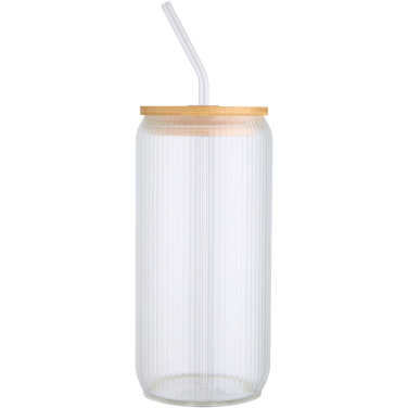 Logotrade promotional giveaways photo of: Mirage 500 ml single-walled borosilicate glass jar with bamboo lid