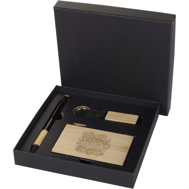 Logotrade promotional giveaway image of: Minka RCS recycled aluminium ballpoint pen, keychain and RFID card holder gift set