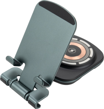 Logo trade promotional item photo of: Phone holder with wireless charger