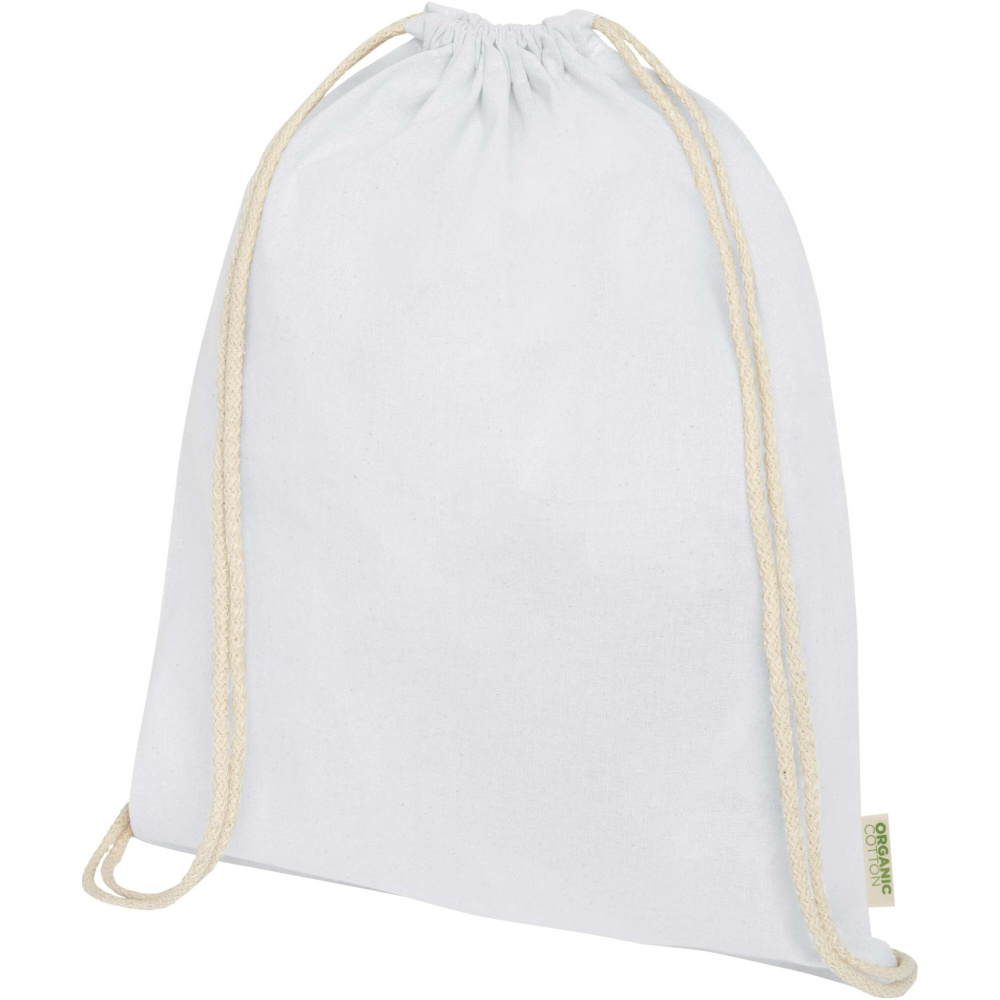 Logo trade business gifts image of: Odisha 140 g/m² OCS organic drawstring bag 5L