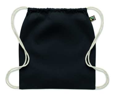 Logo trade corporate gift photo of: Drawstring bag Fairtrade 180gr