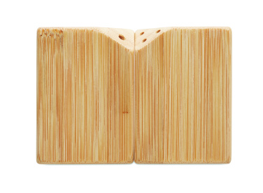 Logo trade promotional gifts picture of: Bamboo salt & pepper set