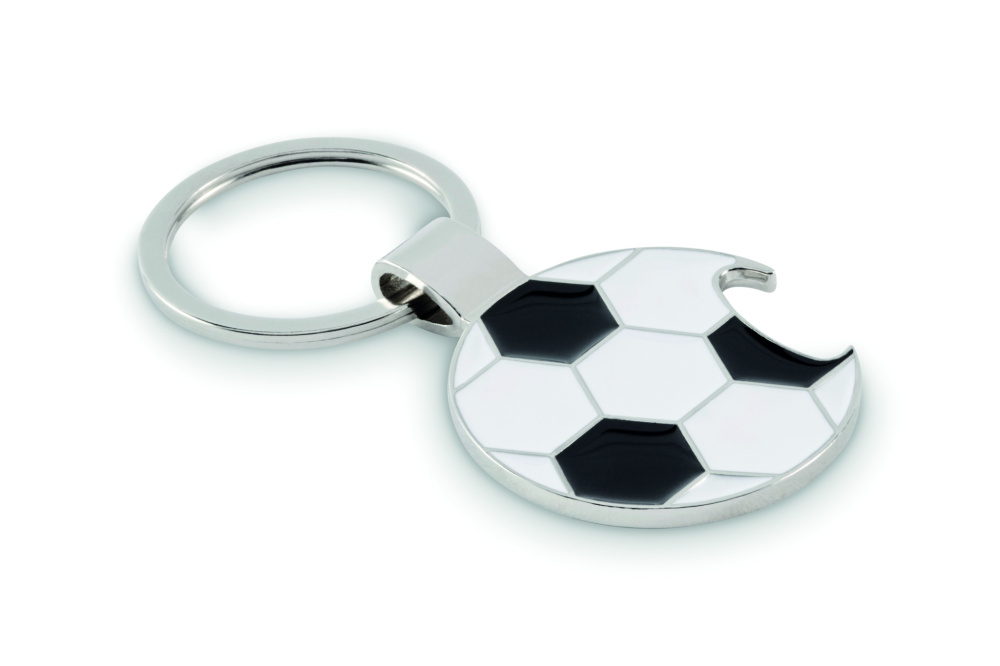 Logo trade promotional gifts image of: Football keyring with opener