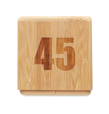 Logo trade promotional gifts picture of: Bamboo twist snooze timer