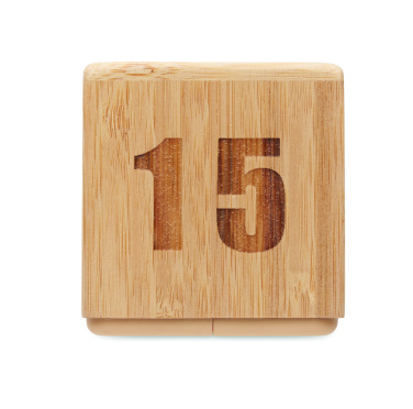 Logo trade corporate gift photo of: Bamboo twist snooze timer