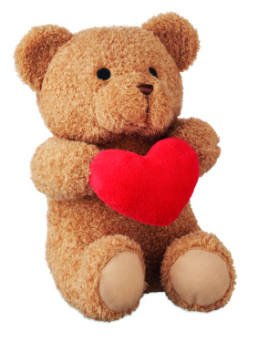 Logo trade promotional merchandise picture of: Teddy bear with heart 23cm