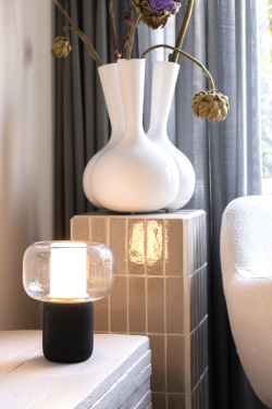 Logo trade promotional giveaways image of: Lux RCS recycled plastic 10W speaker lamp