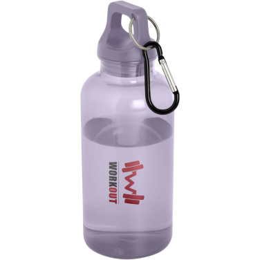Logotrade business gift image of: Oregon 400 ml RCS certified recycled plastic water bottle with carabiner