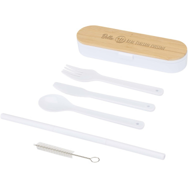 Logo trade promotional gifts image of: Runa cutlery set with bamboo lid