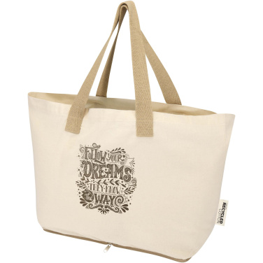 Logo trade corporate gifts image of: Sierra 140 g/m² GRS recycled foldable cotton tote bag 7L