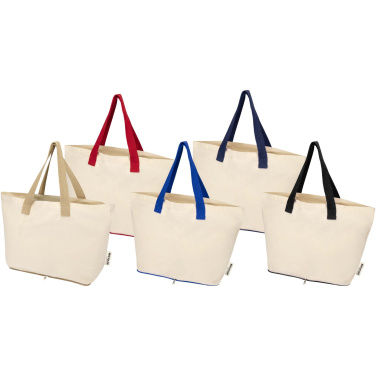 Logotrade promotional merchandise picture of: Sierra 140 g/m² GRS recycled foldable cotton tote bag 7L
