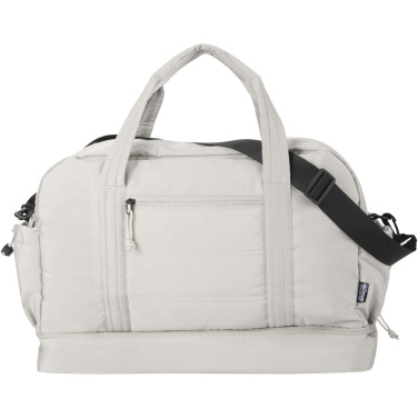 Logo trade advertising products image of: Puffer GRS recycled duffel bag with insulated bottom 30L