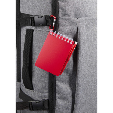 Logo trade business gift photo of: Lig Mini recycled outdoor soft cover notebook and ballpoint pen set (black ink)