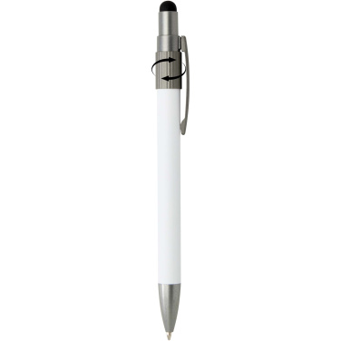 Logo trade business gift photo of: Rill RCS recycled ballpoint pen with stylus and fidget spinner (black ink)