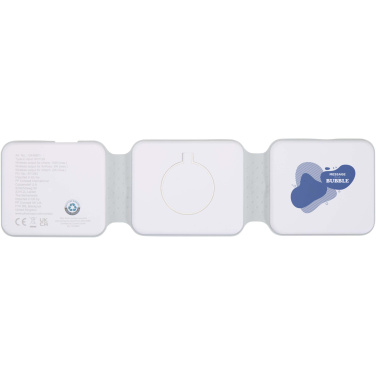 Logo trade business gift photo of: Armus 3-in-1 15W recycled plastic foldable wireless charger