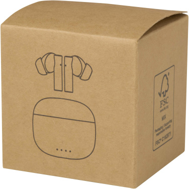 Logo trade promotional gifts image of: Alterf recycled plastic True Wireless Bluetooth® headset with silicone eartips