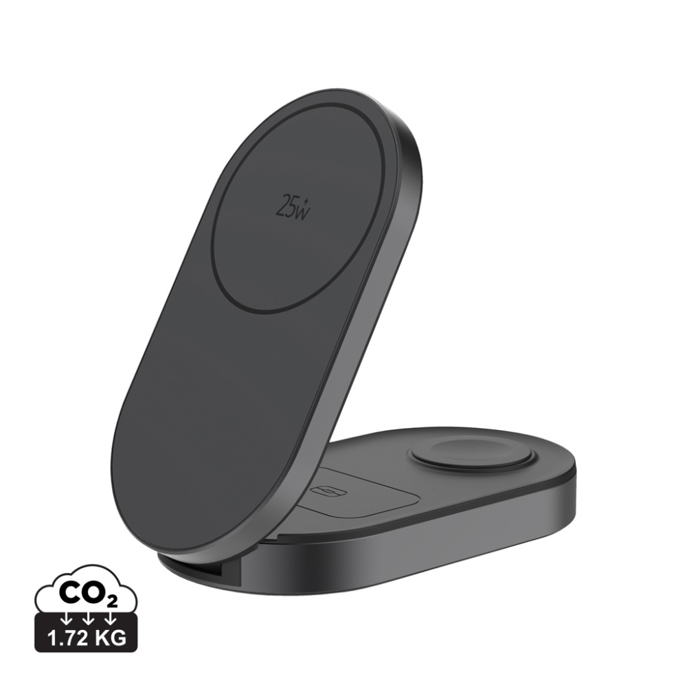 Logo trade promotional gifts picture of: Quantum ultra-fast 3-in-1 25W Foldable Wireless Charger