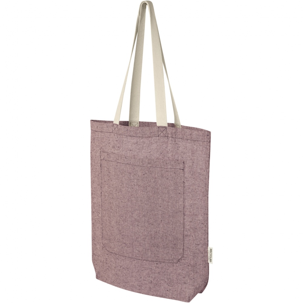 Logotrade ärikingid pilt: Pheebs 150 g/m² taaskasutatud puuvillast kandekott esitaskuga 9L