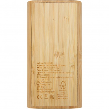 Logo trade firmakingi pilt: Tulda 20 000 mAh bambusest akupank