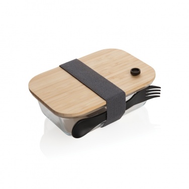 Logotrade ärikingituse foto: Klaasist lõunakarp bambusest kaanega