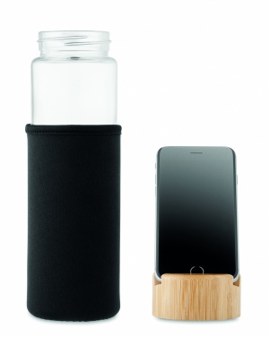 Logo trade meene pilt: Klaaspudeli bambusest kaas 600ml