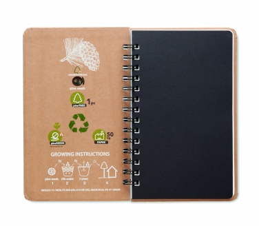 Logo trade firmakingi pilt: A5 männipuu GROWNOTEBOOK™
