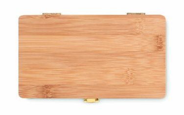 Logo trade firmakingituse pilt: 21 tk tööriistakomplekt bambusest kohvris