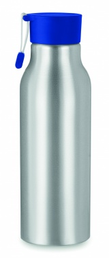 Logotrade reklaamtoote foto: Ühekordse seinaga 500 ml alumiiniumist pudel, PP-kork ja silikoonist rihmaga