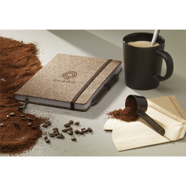 Logotrade ärikingituse foto: CoffeeGround korkpaberist märkmik A5