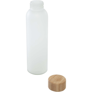 Logotrade ärikingid pilt: Lume 500 ml matt klaaspudel bambusest korgiga